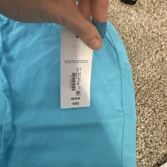 Liz Claiborne Women's Shorts Size Medium Blue Cotton And Linen NWT - Picture 5 of 6